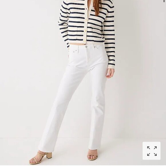 J. Crew Full Length demi boot jeans BP470 white wash 33 - Picture 1 of 6